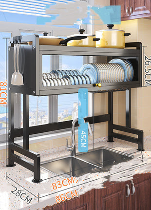 Kitchen Sink Storage Rack – Modern Metal Dish Drying Organizer