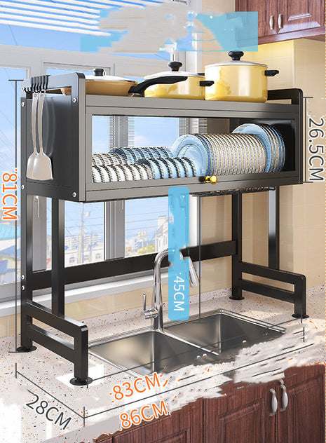 Kitchen Sink Storage Rack – Modern Metal Dish Drying Organizer