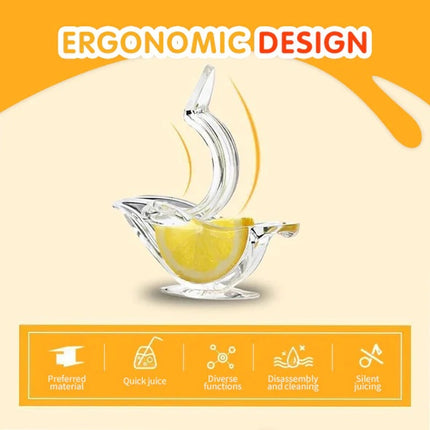 Transparent Acrylic Bird-Shaped Manual Lemon Juicer Squeezer