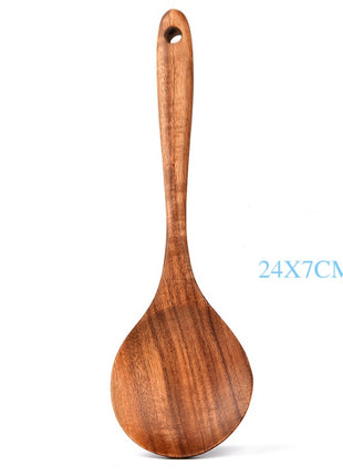 Teak Natural Wood Tableware Spoon Ladle Turner Rice Colander Soup Skimmer Cooking Tool Sets Spoon Scoop Kitchen Tools Gadgets