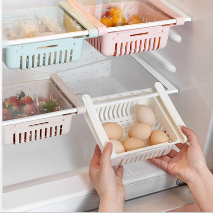 Refrigerator Storage Basket Stretchable Multifunction Kitchen Refrigerat