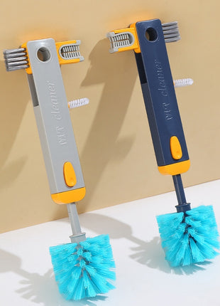 4 In 1 Bottle Gap Cleaner Brush Multifunctional Cup Cleaning Brushes Water Bottles Clean Tool Mini Silicone U-shaped Brush Kitchen Gadgets