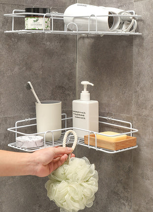 Bathroom Shelf Corner Frame Shower Wrought Iron Kitchen Accessories Storage Rack Holder Bathroom Shelves Bathroom Equipment