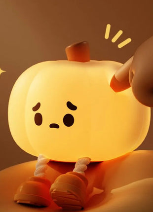 Home Decor Halloween Pumpkin Night Light Cute Soft Silicone Lamp Touch  Dimmable Rechargeable Bedside Decor Light Kids Gifts Halloween Decorations