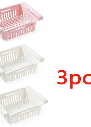 Refrigerator Storage Basket Stretchable Multifunction Kitchen Refrigerator Storage Box