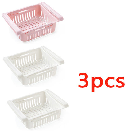 Refrigerator Storage Basket Stretchable Multifunction Kitchen Refrigerat