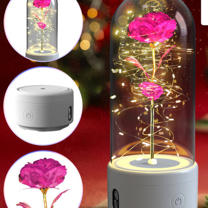 2-in-1 Rose LED Light and Bluetooth Speaker