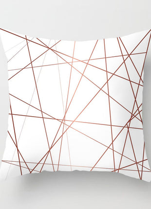 Rose Gold Geometric & Quote Cushion Cover – Peach Skin Pillowcase