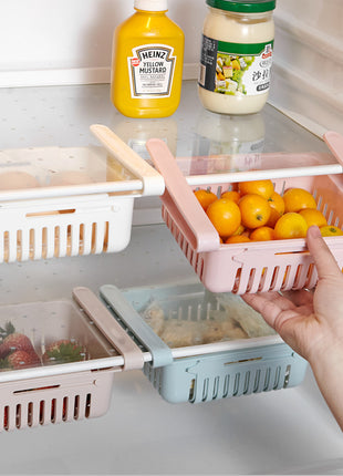 Refrigerator Storage Basket Stretchable Multifunction Kitchen Refrigerator Storage Box