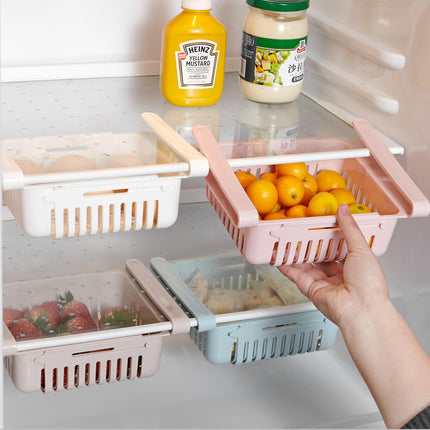 Refrigerator Storage Basket Stretchable Multifunction Kitchen Refrigerat