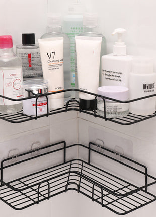 Bathroom Shelf Corner Frame Shower Wrought Iron Kitchen Accessories Storage Rack Holder Bathroom Shelves Bathroom Equipment
