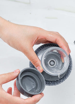 Kitchen Soap Dispensing Palm Brush Cleaner Push-type Brush Kitchen Detergent Tools