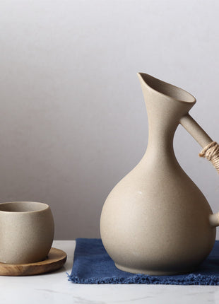 Modern Pottery Cold Kettle & Cup Set – Ceramic Water Pitcher Gift