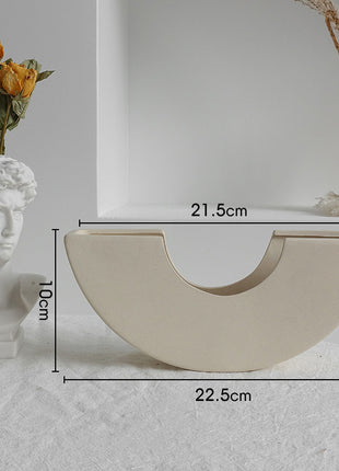 Simplicity Ceramic Vase Dry Flower Arrangement Home Decoration Ornament Living Room Display Art Vases