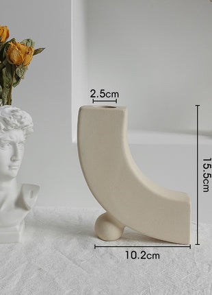 Simplicity Ceramic Vase Dry Flower Arrangement Home Decoration Ornament Living Room Display Art Vases