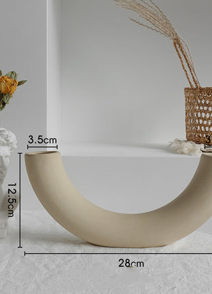 Simplicity Ceramic Vase Dry Flower Arrangement Home Decoration Ornament Living Room Display Art Vases