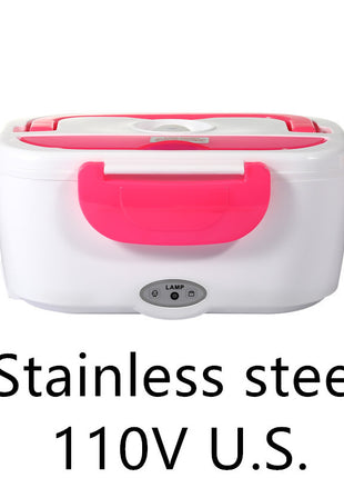 Kitchen Electric Heated Lunch Box Stainless Steel School Car Picnic Food Heating Heater Food Warmer Container