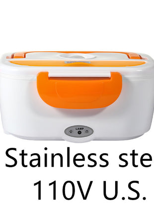 Kitchen Electric Heated Lunch Box Stainless Steel School Car Picnic Food Heating Heater Food Warmer Container