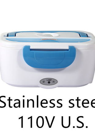 Kitchen Electric Heated Lunch Box Stainless Steel School Car Picnic Food Heating Heater Food Warmer Container