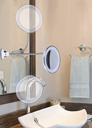 360 Swivel 10x Magnifying Bright LED Lighted Makeup Mirror