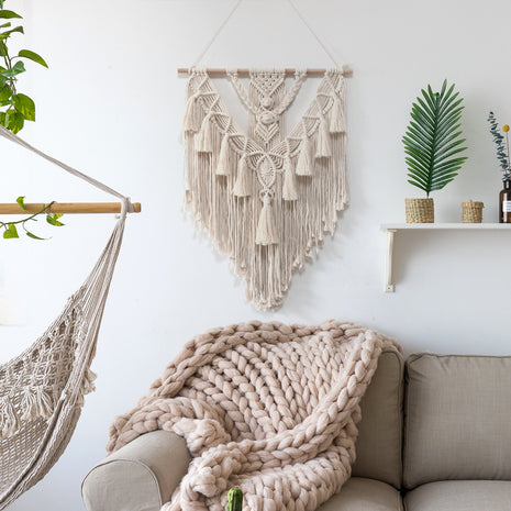 Bohemian Woven Wall Hanging – Handcrafted Macrame Tapestry