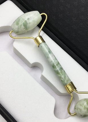 Natural Jade Beauty Roller – Dual-Ended Facial Massage Stick