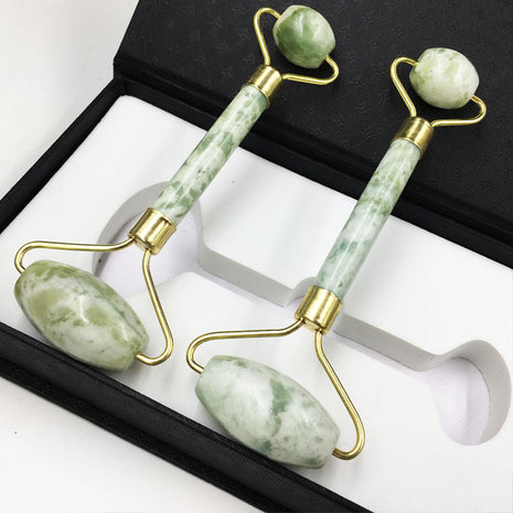 Natural Jade Beauty Roller – Dual-Ended Facial Massage Stick