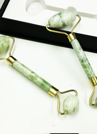 Natural Jade Beauty Roller – Dual-Ended Facial Massage Stick