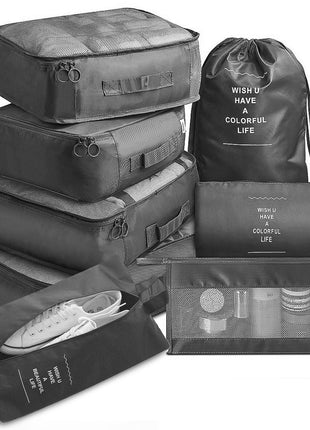 8-piece Set Luggage Divider Bag Travel Storage Clothes Underwear Shoes Organizer Packing Cube Bag