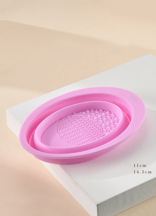 Silicone Makeup Brush Cleaner Bowl – Foldable Scrubbing Pad