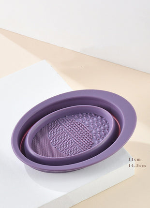 Silicone Makeup Brush Cleaner Bowl – Foldable Scrubbing Pad