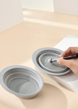 Silicone Makeup Brush Cleaner Bowl – Foldable Scrubbing Pad