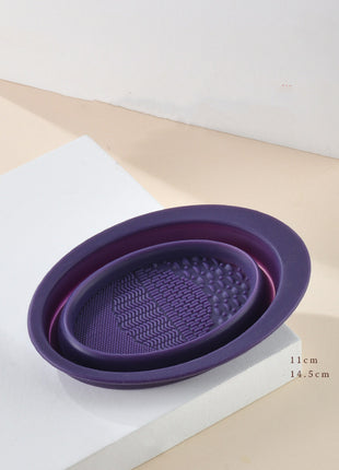 Silicone Makeup Brush Cleaner Bowl – Foldable Scrubbing Pad