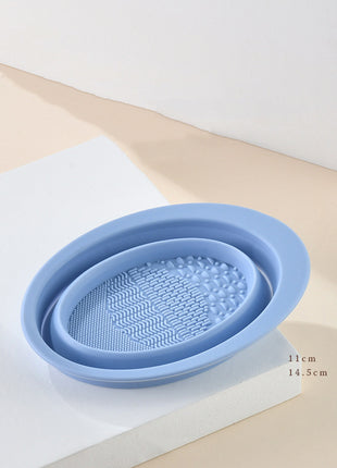 Silicone Makeup Brush Cleaner Bowl – Foldable Scrubbing Pad