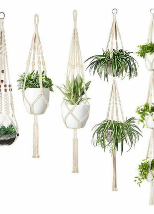 4 Pack - Macrame Hanging Baskets