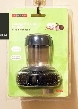 Kitchen Soap Dispensing Palm Brush Cleaner Push-type Brush Kitchen Detergent Tools