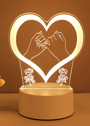 Romantic 3D LED Lamp – Room & Holiday Decoration