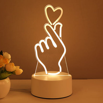3D Acrylic Heart Light – Romantic LED Night Lamp