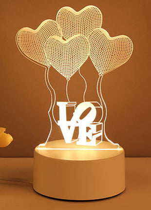 Romantic 3D LED Lamp – Room & Holiday Decoration