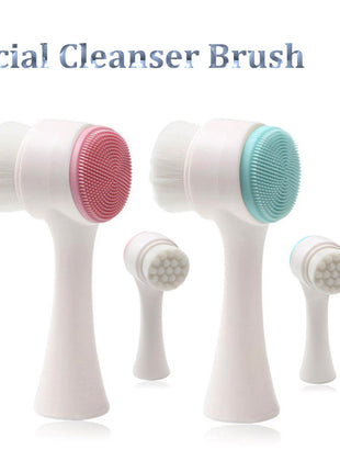 Rechargeable Silicone Facial Cleansing Brush – Double-Sided Skin Care Tool