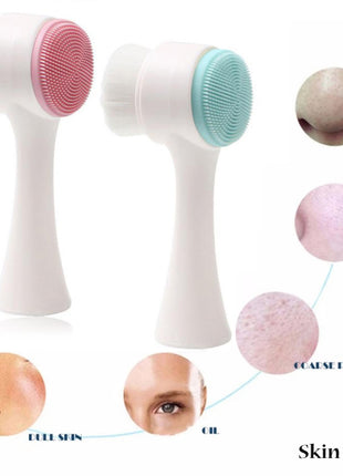 Rechargeable Silicone Facial Cleansing Brush – Double-Sided Skin Care Tool
