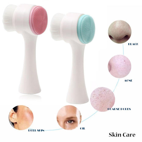Rechargeable Silicone Facial Cleansing Brush – Double-Sided Skin Care Tool