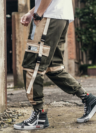 Casual Pocket Contrast Cargo Pants