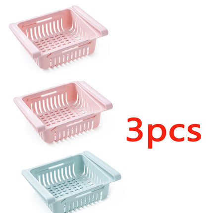 Refrigerator Storage Basket Stretchable Multifunction Kitchen Refrigerat