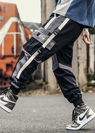 Casual Pocket Contrast Cargo Pants