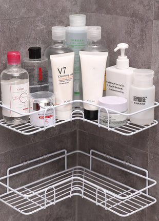 Bathroom Shelf Corner Frame Shower Wrought Iron Kitchen Accessories Storage Rack Holder Bathroom Shelves Bathroom Equipment