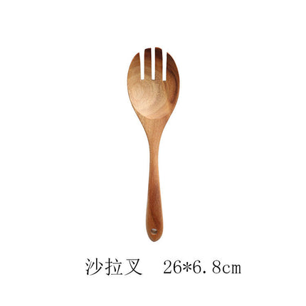 Teak Natural Wood Tableware Spoon Ladle Turner - Space Saving Design