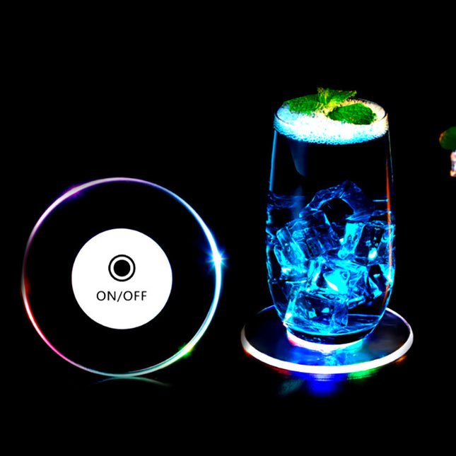 Acrylic LED Light-Up Glow Bar Coaster Stand