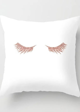 Rose Gold Geometric & Quote Cushion Cover – Peach Skin Pillowcase