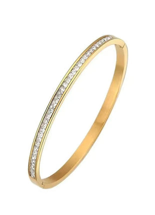 AuraBracelet™ – Titanium Gold Bracelet with Zircon